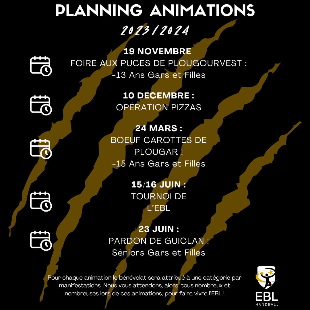 Planning Animations Ebl Entente Bro L On